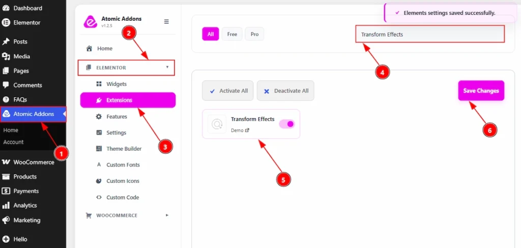 Enable the Transform Effects Extension