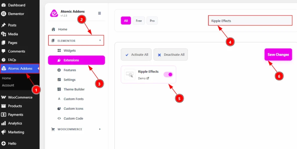 Enabling the Ripple Effects Extension