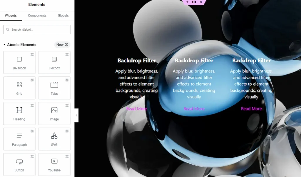 Primary Setup for Backdrop Filter Extension