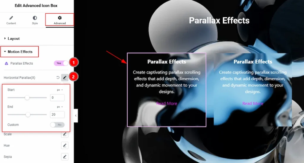 Using the Parallax Effects Extension 01