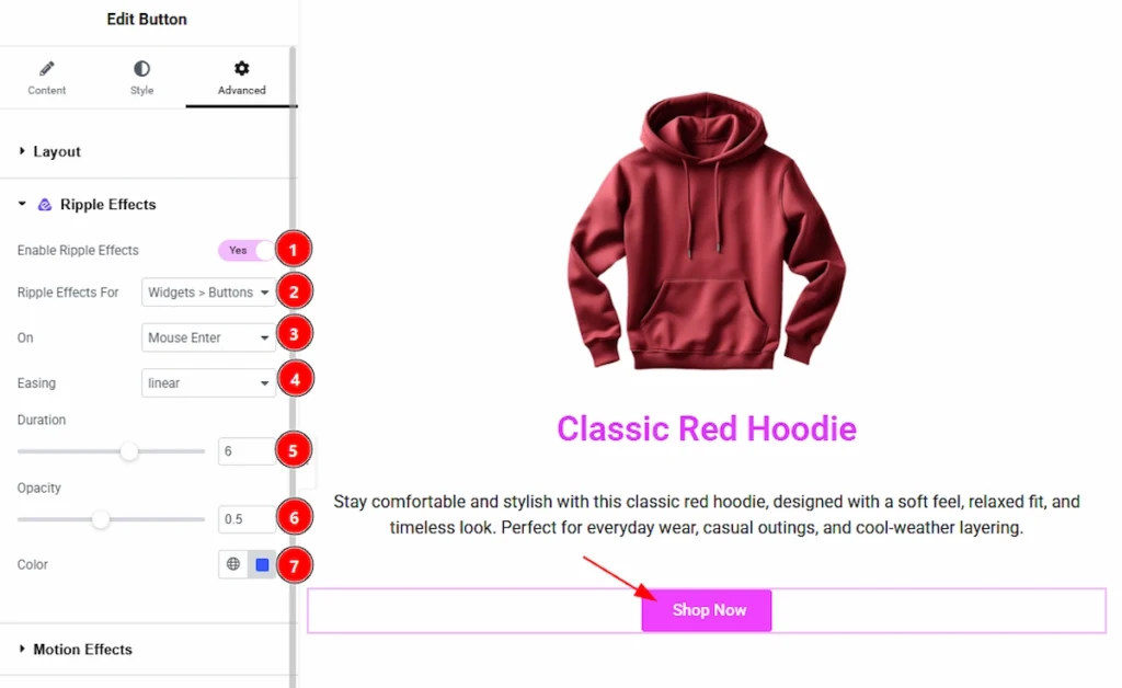 Ripple Effects Extension On Button