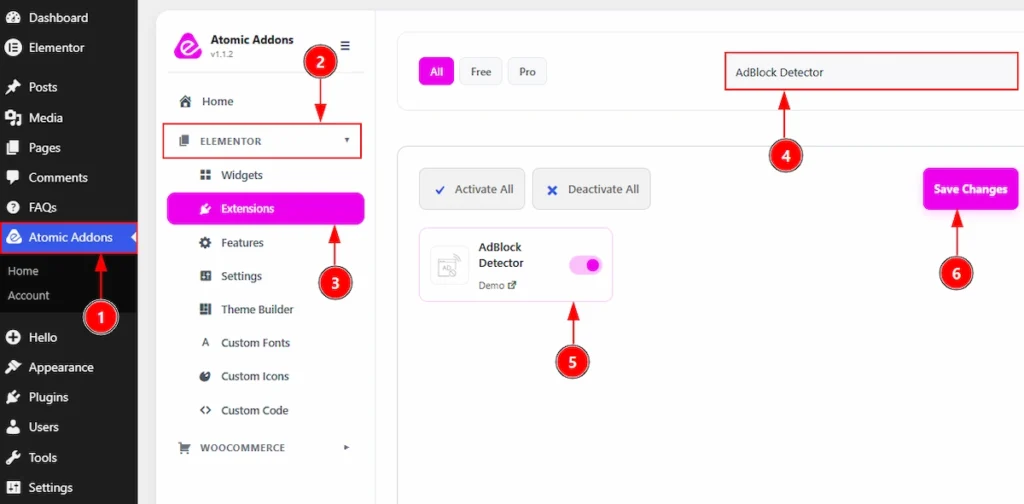 Enabling the AdBlock Detector Extension