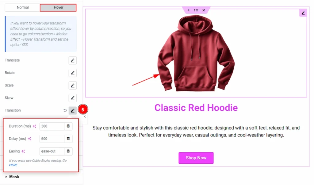 Using the Transform Effects Extension hover 05